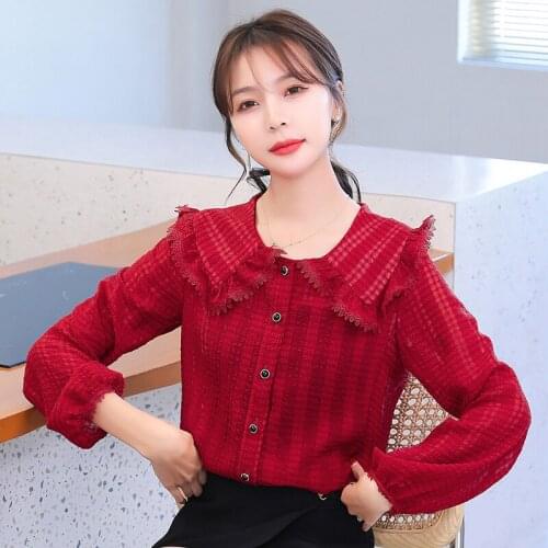 Женские красные рубашки Qingerant China At AliExpress