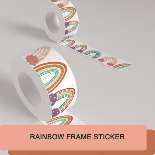 Border Sticker Blackboard Rainbow Bohemian Sticker Student Handmade Photo Frame Decoration Stickers Greeting Card Border Decor