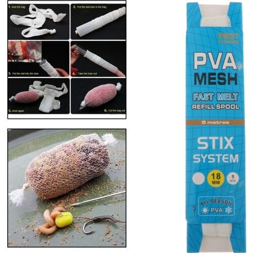 PVA Fishing Bait Net Carp Fishing Water Soluble Stocking Holder Tackle Tool