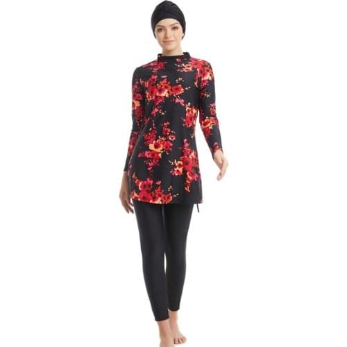 Plus Size Muslim Swimwear Burkinis Women Swimsuit Long Sleeve Hijab Modest Style Muslimah Clothing Islamic Swim Wear