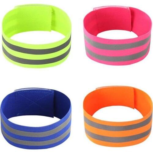 Ankle Leg Straps Safety Reflector Tape Straps Reflective Bands Elasticated Armband Wristband for Night Jogging Walking Biking