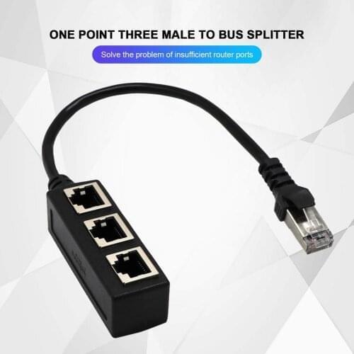 RJ-45 1 Male To 3 Female Ethernet Ports Network Plug Cable Splitter Adapter Switch Wiring Adapter Extension Cord Drop Shipping