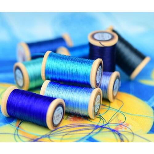 Roll Of 0.3mm polyamide fibre line Hand-woven embroidery thread Tassels Line 50M High strength 3 Strands Thread Bluish green