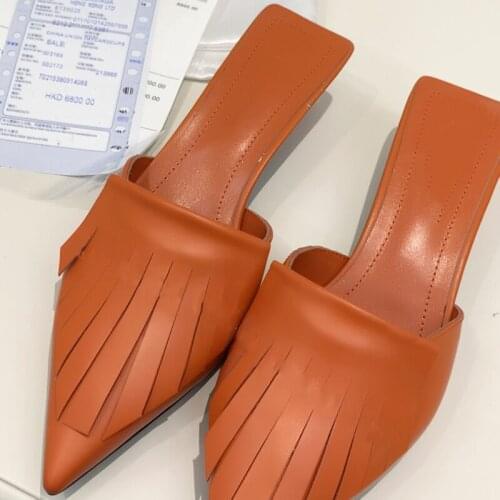 Women Sandals Summer Pointed Shoes Ladies Slippers Candy Colors Female Shoes Fashion Fringe Sandalias Hand Made Sandales