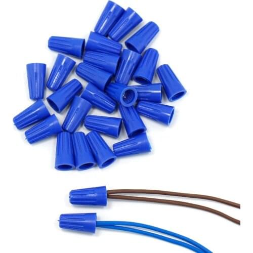 10/100pcs electrical wire connector twist waterproof P2 Cap Insert Nut Spring Terminals Rotating Wire Connection Insert Kit
