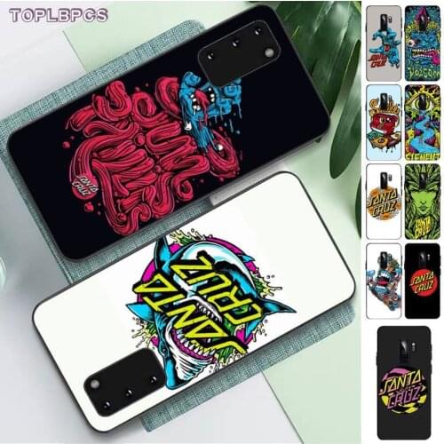 TOPLBPCS Santa Cruz Skateboards Art black Phone Case Hull for Samsung S6 S10 5G S7 EDGE S8 S9 S10 S20 PLUS S10Lite