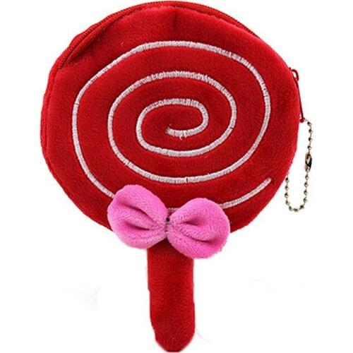 Clearance Casual Lovely Portable Ladies Fruit Corduroy Wallet Girl Change Bag Character Zipper Coin Purse Plush Handbag