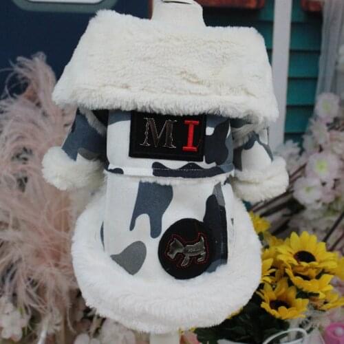 Pet Dog Winter Clothes Two Layer Thicken Suede Camouflage Style Velvet Jacket For Small Dogs Warm Coat Chihuahua French Bulldog