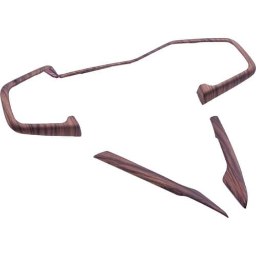 1Set Car Peach Wood Grain Style Steering Wheel Decor Cover Trim Moulding ABS Fit For Honda CR-V CRV 2017 2018 2019 2020