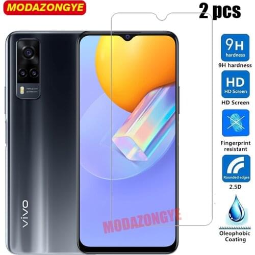 2 pcs Screen Protector For Vivo Y31 2021 Tempered Glass Vivo Y31 2021 VivoY31 Y 31 2021 Glass Protective Film 6.58"