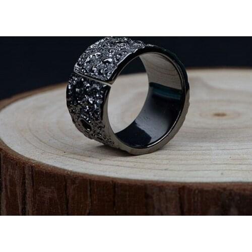 2019 fashion jewelry S925 silver-copper combination black craft fashion mans ring