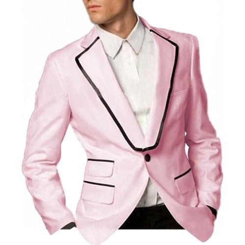 2020 Custom Made Pink Wedding Suits for Men Jacket Best Man Blazer Slim Fit 2 Piece Groom Tuxedos Men Suits (Jacket+Pants+bow)