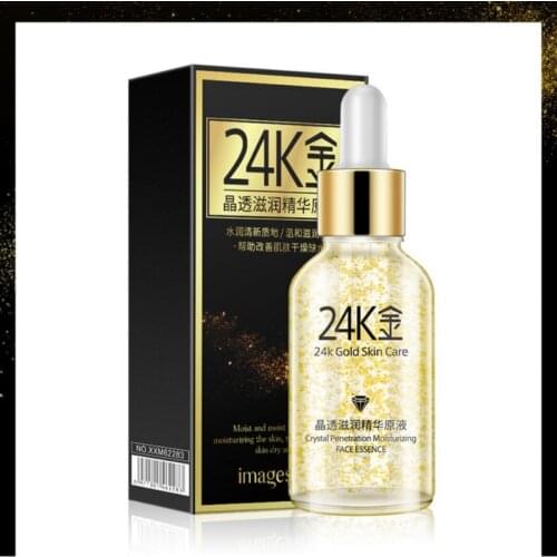 24K Gold Clear Crystal Face Serum Hydrating Essence Brightening Moisturizing Skin Care Facial Oil-Control Serum Anti-Aging 30ml