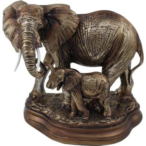 AFRICAN CULTURE ASIA THAILAND HOME COMPANY BUSINESS DECOR ART ELEPHANT FAMILY ART BRONZE SCULPTURE STATUE LARGE GOOD GIFT