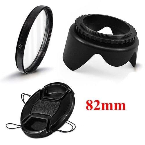 82mm Camera Accessories 3 in1 set UV Lens Filter Lens Cap Lens Hood For Sigma Zoom 18-35mm 1:3.5-4.5