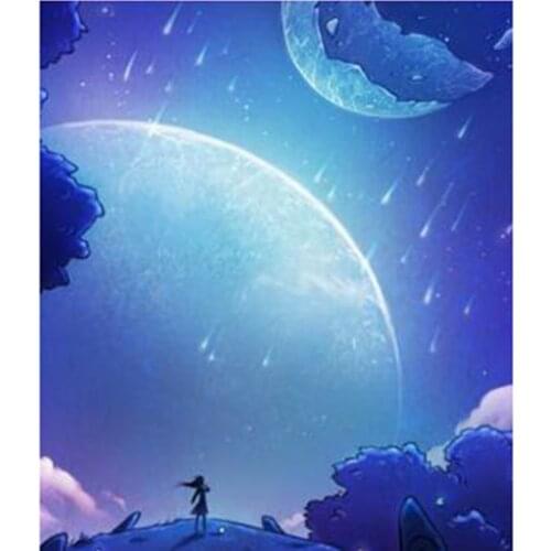 5D DIY Diamond Painting Landscape Painting Blue Sky Little Girl Picture Square Round Diamond Cross Stitch Home Decoration WG2877
