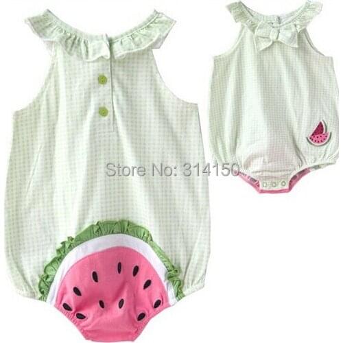 FREE SHIPPING----Hot Sale Boys Summer Rompers Children One-Piece Infant Cotton Watermelon Model Jumpsuits 1pcs