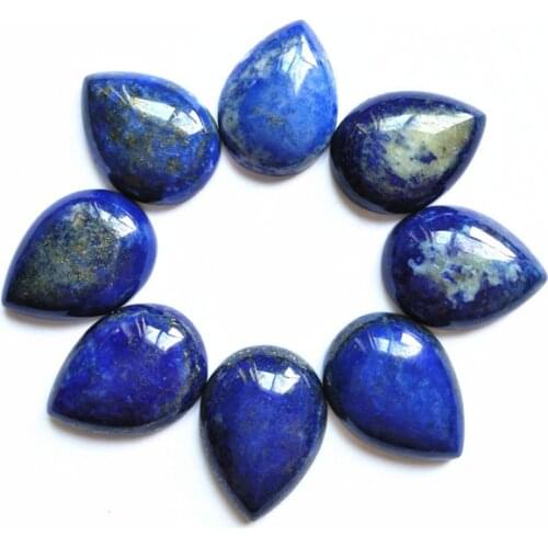 10pcs Natural lapis lazuli Stone Cabochon Beads accessories jewelry base parts 10x14mm 13x18mm 18x25mm dropwater shapes