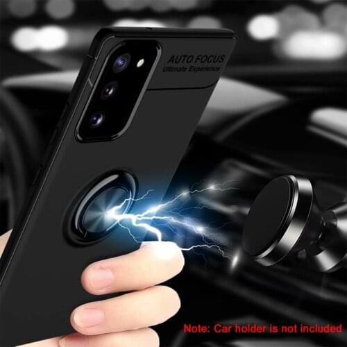 For Samsung Galaxy S20 FE 5G S20FE Case Soft Silicone Cover with Magnetic Stand Ring Back Cover for Galaxy Note 20 Ultra S10Plus