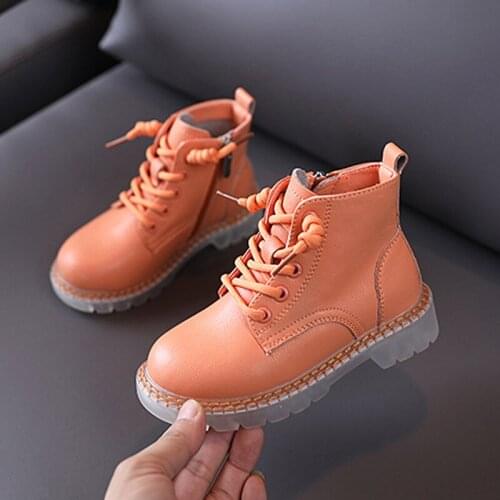 Children Motorcycle Boots 2020 Autumn New Black Genuine Leather Zipper Martin Boots for Girls Boys Ankle Boots Kids Shoes Botas