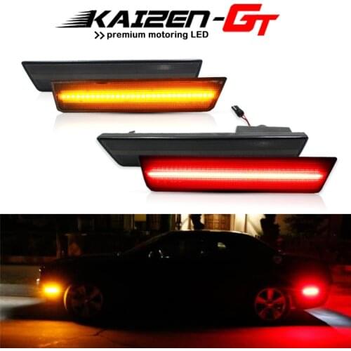 Smoked/Clear Lens Front Amber Rear Red Car Fender Sidemarker Lights For 2008-2014 Dodge Challenger, For 2011-2014 Dodge Charger