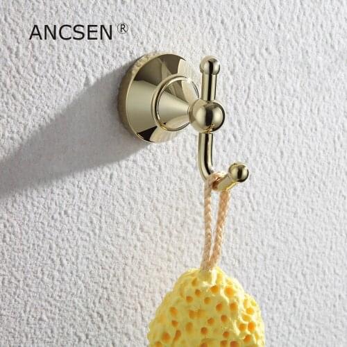 Brass Towel Hook Coat Hook Clothes Rack Wall Hook Robe Hook For Bathroom Kitchen Bath Accessory Hanger Copper Material