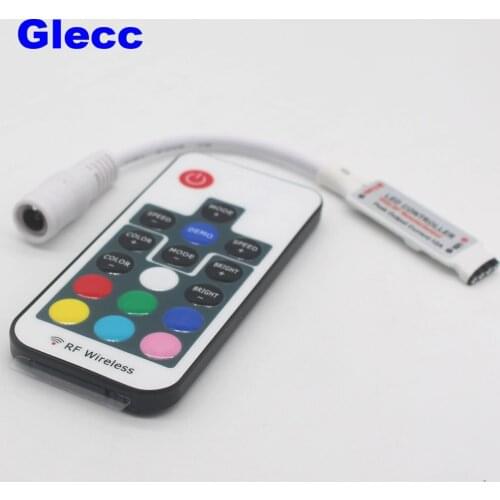 Mini Led RGB Remote Controller DC5-24V 17key RF Wireless Controller with 4pin female DC For 5050 12A RGB Led Strip Tape Lighting
