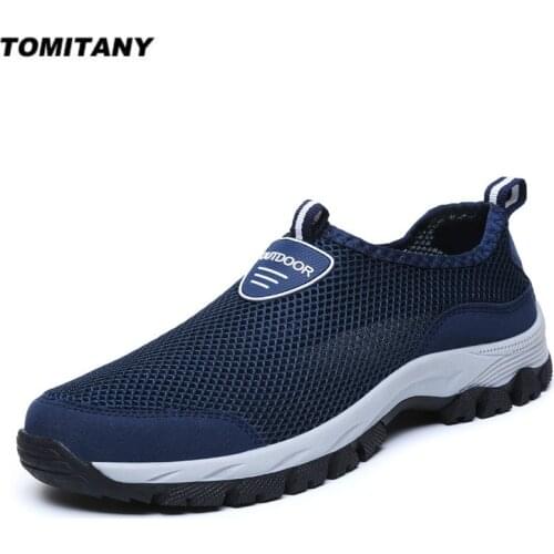 Mens Shoes Breathable Slip-On Shoes Mens Sneakers Water Loafers Summer Mesh Zapatos De Hombre Casual Walking Shoes Men 39-49