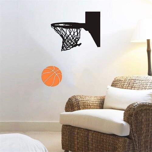 Basketball Hoop Wall Decal Basketball Wall Sticker Home Decor For Basketball Club Kid Bedroom Vinyl Art Mural dw20004