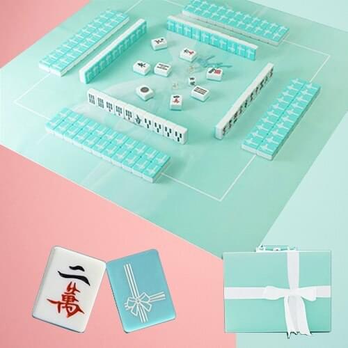 Crystal Portable Mahjong Tiles Trumpet Hand Made Sequence Table Games Boardgame Modern Chess Juego De Mesa Juego De Mesa EK50QL