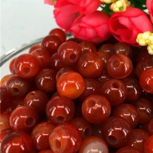 Natural Agate Stone Carved 12mm Red Carnelian Heated Reiki Healing Crystal Yoga Stones Therapy Diy Big 5mm Hole 1pc