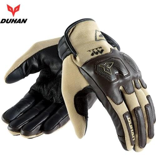 DUHAN Motorcycle Gloves Riding Locomotive Equipment Shock Absorption Protection Non-slip Breathable Full Finger Summer Gloves