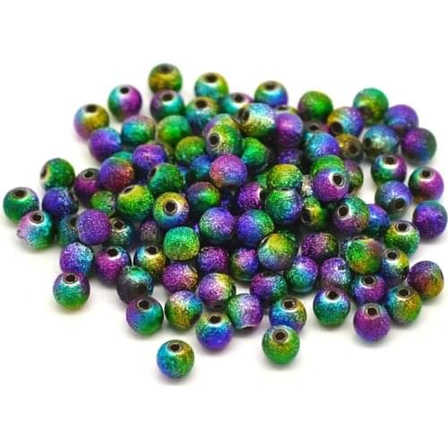 100PCs Spacer Beads Acrylic Stardust Multicolor Jewelry DIY Findings Charms 6mm