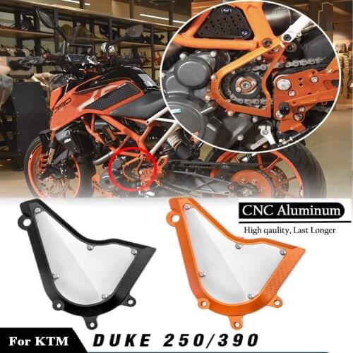 For KTM DUKE 250 390 RC 2020 2019 18 17 Motorcycle Front Transparent Sprocket Cover Chain Guard Protector For RC390 Accessories
