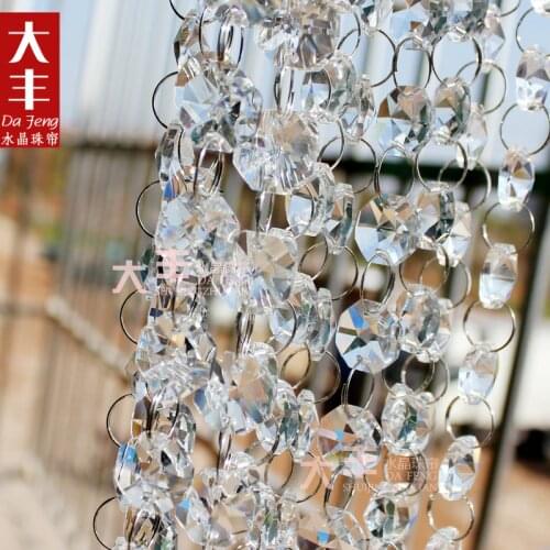 8 Meters Clear Octagonal Glass Crystal Garland Chains Crystals Glass Garland Rope Wedding Strands Octagon Hanging Chain