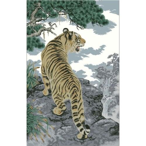 2021 Drop Shipping Embroidery Tiger Cross Stitch Pattern Home Sweet Home with 100% Cotton Flosses & Free Shipping for Wall Decor