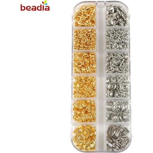 1 Set/lot Alloy Open Jump Rings Clasps Mixed 4mm 5mm 6mm 8mm 10mm 12mm Split Rings For DIY Jewelry Making Findings DIY Necklace