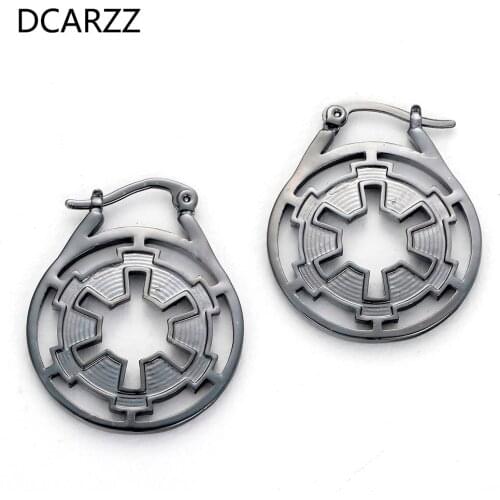 Hot Sale Star Earrings Men Black Gun Round Jewelry Boucle D'oreille Femme Trendy Stud Earings Women For Gifts Accessories