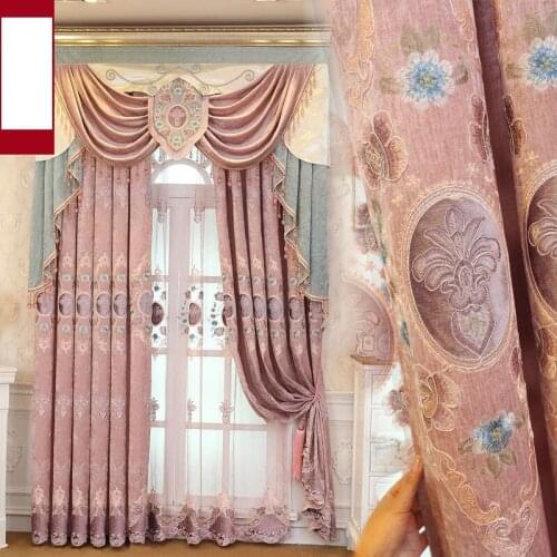 Curtains for finished fabrics special clearance upscale bedroom living room European-style garden