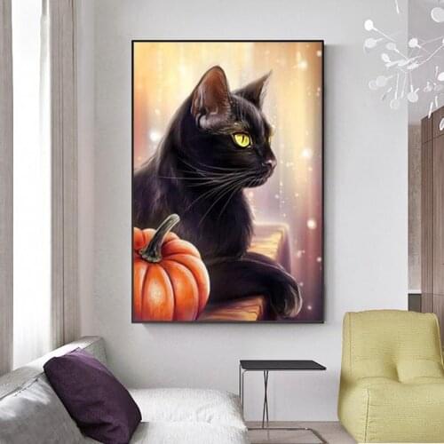Modern household adornment animal black cat sofa bedroom wall decoration painting background canvas oil painting