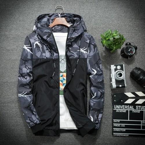 Men‘s Military Windbreaker Camouflage Patchwork Jackets Coats Fashion Streetwear Men Jacket Camouflage High Quality Clothes