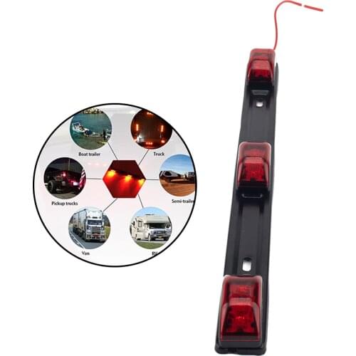 14" Red Bright Led ID Bar Tail Lights for Rear and Side of Truck Boat RV