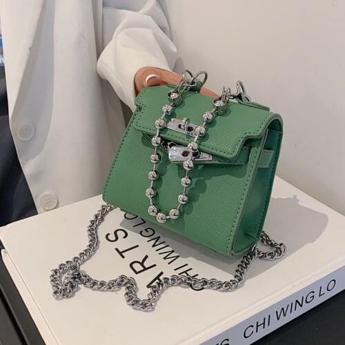 Fashion Mini Crossbody Bag 2021 High Quality PU Leather Womens Chain Samll Flap Bag Luxury Brand Green Shoulder Messenger Bag