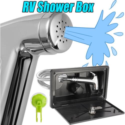 1 Set RV Shower Box Kit Boat Marine Camper Shower Wand Motorhome Caravan Accessories Cold And Hot switch Includes Shower Faucet