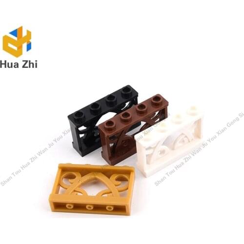 10PCS 19121 Fence Ornamented 1 x 4 x 2 with 4 StudsBuilding Blocks Parts MOC DIY Education Build Toys Brick