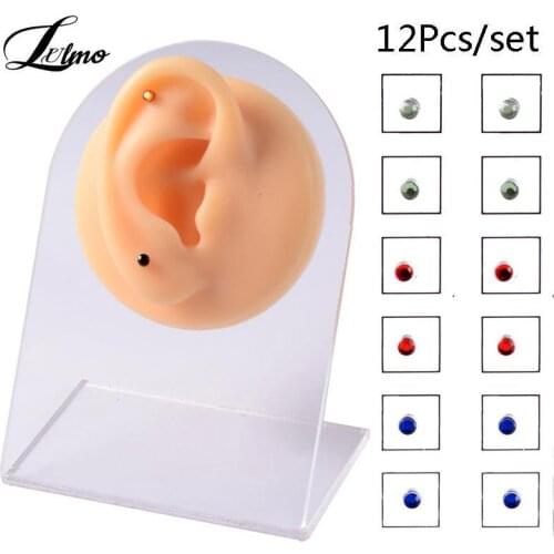 12PCS/Card Fake Cheater Non Pierced Magnet Ear Tragus Cartilage Lip Labret Stud Nose Ring Jewelry Magnetic Earring