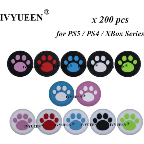 IVYUEEN 200 PCS Silicone Cat Claw Analog ThumbSticks Gaps for Dualshock 5 4 PS5 PS4 Controller Grips for XBox ONE Series S X 360