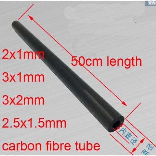 2x1mm 3x1mm 3x2mm 2.5x1.5 carbon fibre tube Carbon fiber Pipe Hollow carbon tube Rc tube model airplane CFRP graphite CF Tubing