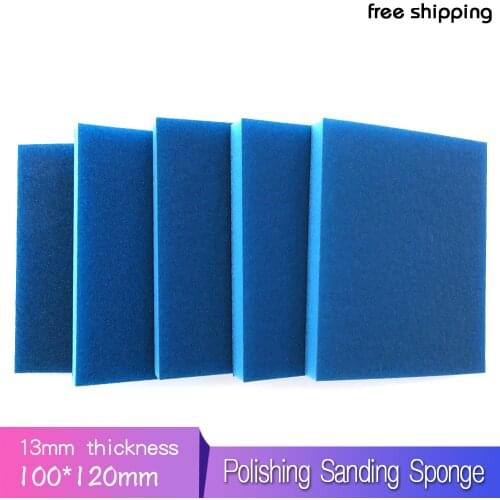 5Pcs 100*120MM Polishing Sanding Sponge Block Pad Set Sandpaper Flocking Abrasive Tools Sandpaper Sanding Discs Assorted Grit
