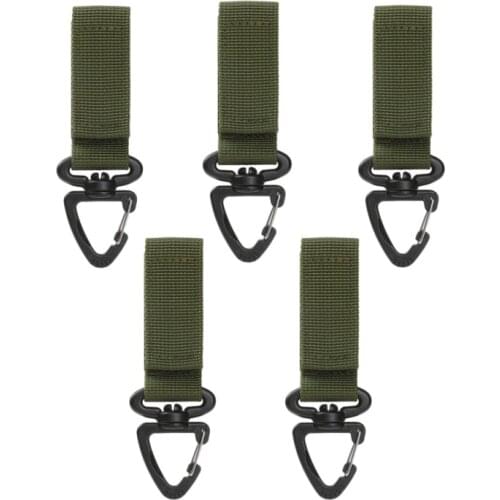 5PCS Tactical Backpack Triangle Carabiner Outdoor Nylon Key Hook Webbing Buckle Hanging System Molle Waist Belt Buckle
